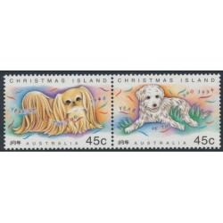 CHRISTMAS ISLAND - 1994 45c Chinese New Year (Dog) pair, MNH – SG # 386a