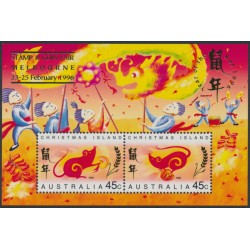 CHRISTMAS ISLAND - 1996 Chinese New Year (Rat) M/S, Melbourne o/p, MNH – SG # MS427