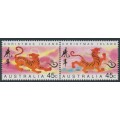 CHRISTMAS ISLAND - 1998 45c Chinese New Year (Tiger) pair, MNH – SG # 440a