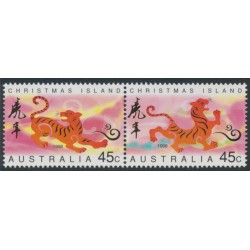 CHRISTMAS ISLAND - 1998 45c Chinese New Year (Tiger) pair, MNH – SG # 440a