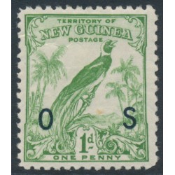 NEW GUINEA - 1932 1d green Bird of Paradise, no dates, o/p OS, MH – SG # O42