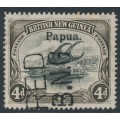 PAPUA / BNG - 1906 4d black/sepia Lakatoi, horizontal rosettes, o/p large Papua, used – SG # 17