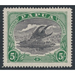 PAPUA / BNG - 1916 5/- black/deep green Lakatoi, with a variety, MH – SG # 104