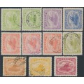 PAPUA / BNG - 1911 ½d to 2/6 Lakatois set, plus extras, used – SG # 84-92+84a+92a