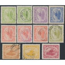 PAPUA / BNG - 1911 ½d to 2/6 Lakatois set, plus extras, used – SG # 84-92+84a+92a