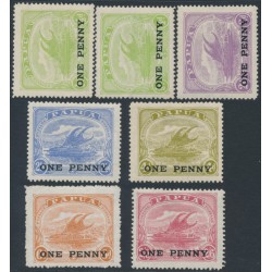 PAPUA / BNG - 1917 ONE PENNY Lakatoi overprints set, MH – SG # 106-111