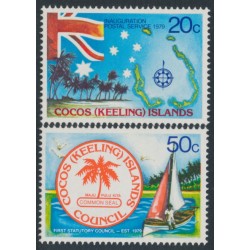 COCOS ISLANDS - 1979 20c & 50c Postal Service set of 2, MNH – SG # 32-33