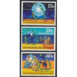 COCOS ISLANDS - 1980 15c to 60c Christmas set of 3, MNH – SG # 50-52