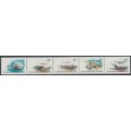 COCOS ISLANDS - 1981 Aircraft strip of 5, MNH – SG # 65a