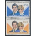 COCOS ISLANDS - 1981 24c & 60c Royal Wedding set of 2, MNH – SG # 70-71