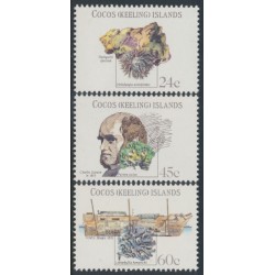 COCOS ISLANDS - 1981 24c to 60c Charles Darwin set of 3, MNH – SG # 75-77