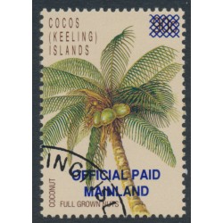 COCOS ISLANDS - 1991 Coconut Palm, o/p Official Paid Mainland, CTO – SG # O1