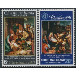 CHRISTMAS ISLAND - 1971 6c & 20c Christmas set of 2, MNH – SG # 35-36