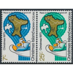 CHRISTMAS ISLAND - 1973 7c & 25c Christmas set of 2, MNH – SG # 57-58